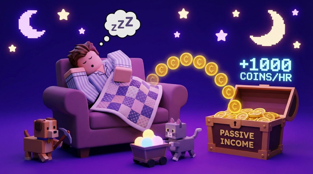 AFK Farming Setup in Break a Lucky Block Roblox