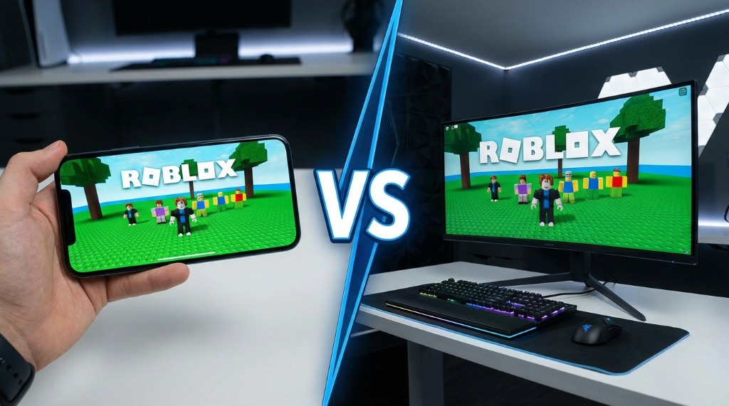 Mobile vs PC for Break a Lucky Block Roblox